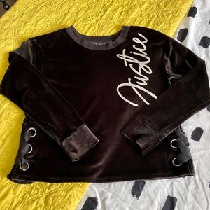 Justice Girls 12 Velour Sweatshirt
